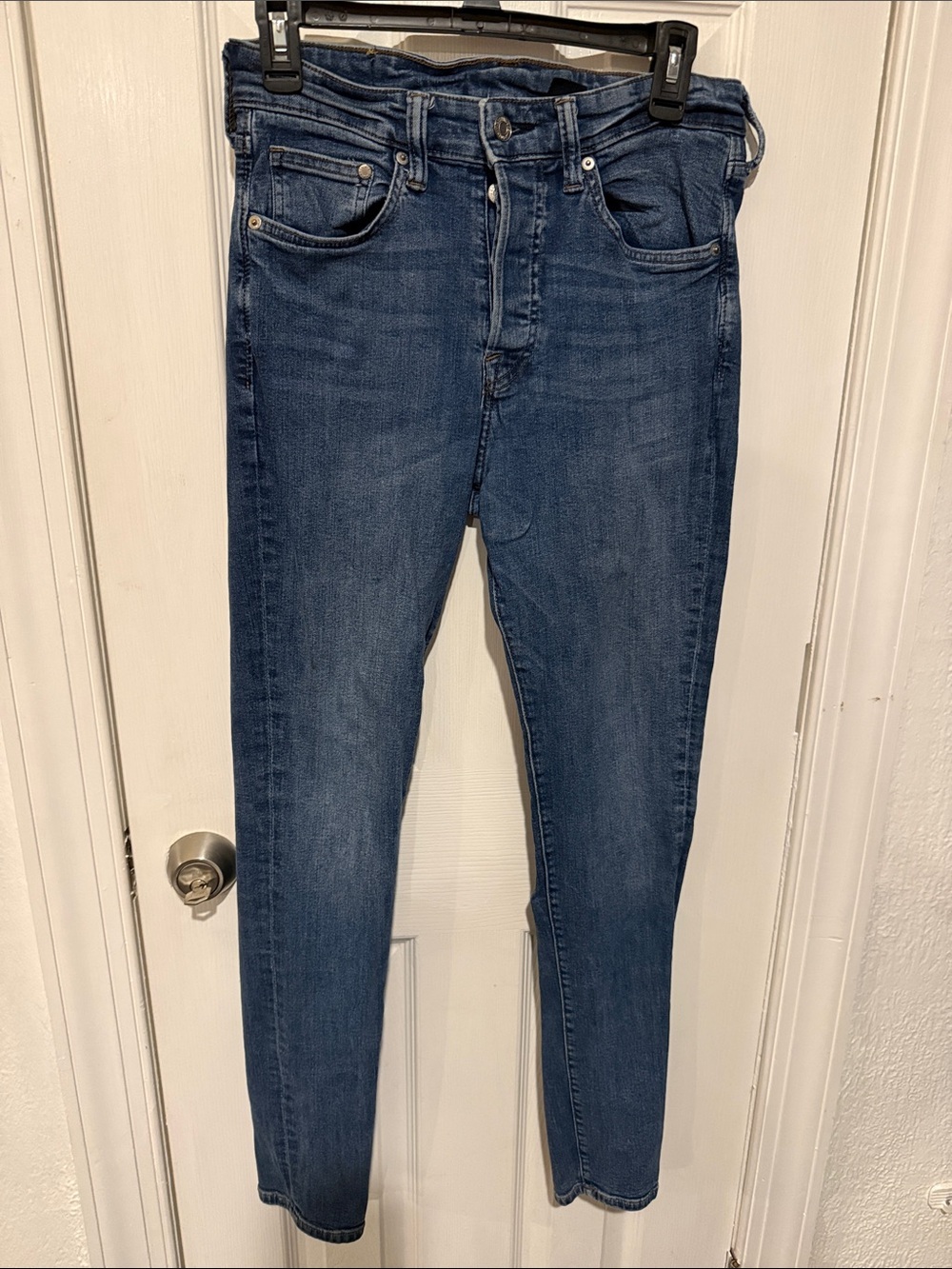 H&M Women's Skinny Jeans in Dark Blue Denim